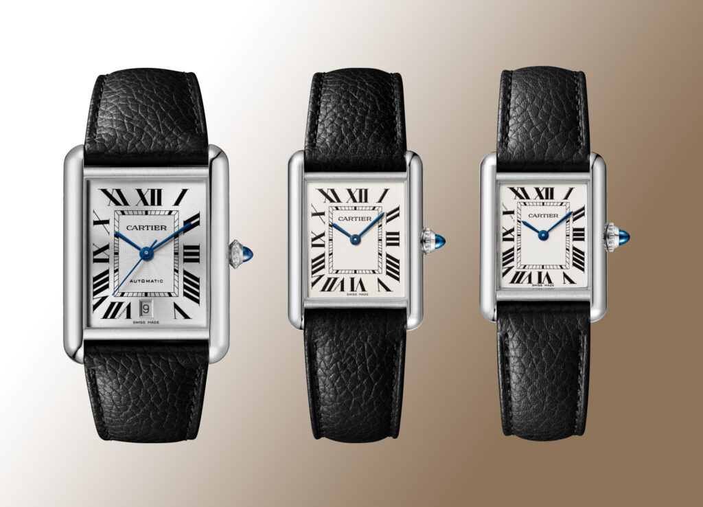 The New Cartier Tank Must on Leather Strap - size comparison.