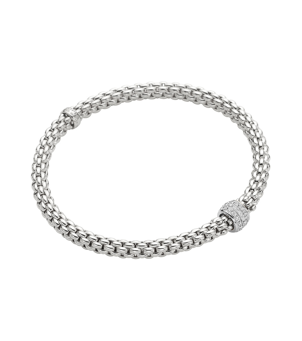 Solo White Gold Diamond Rondel Flex It Bracelet