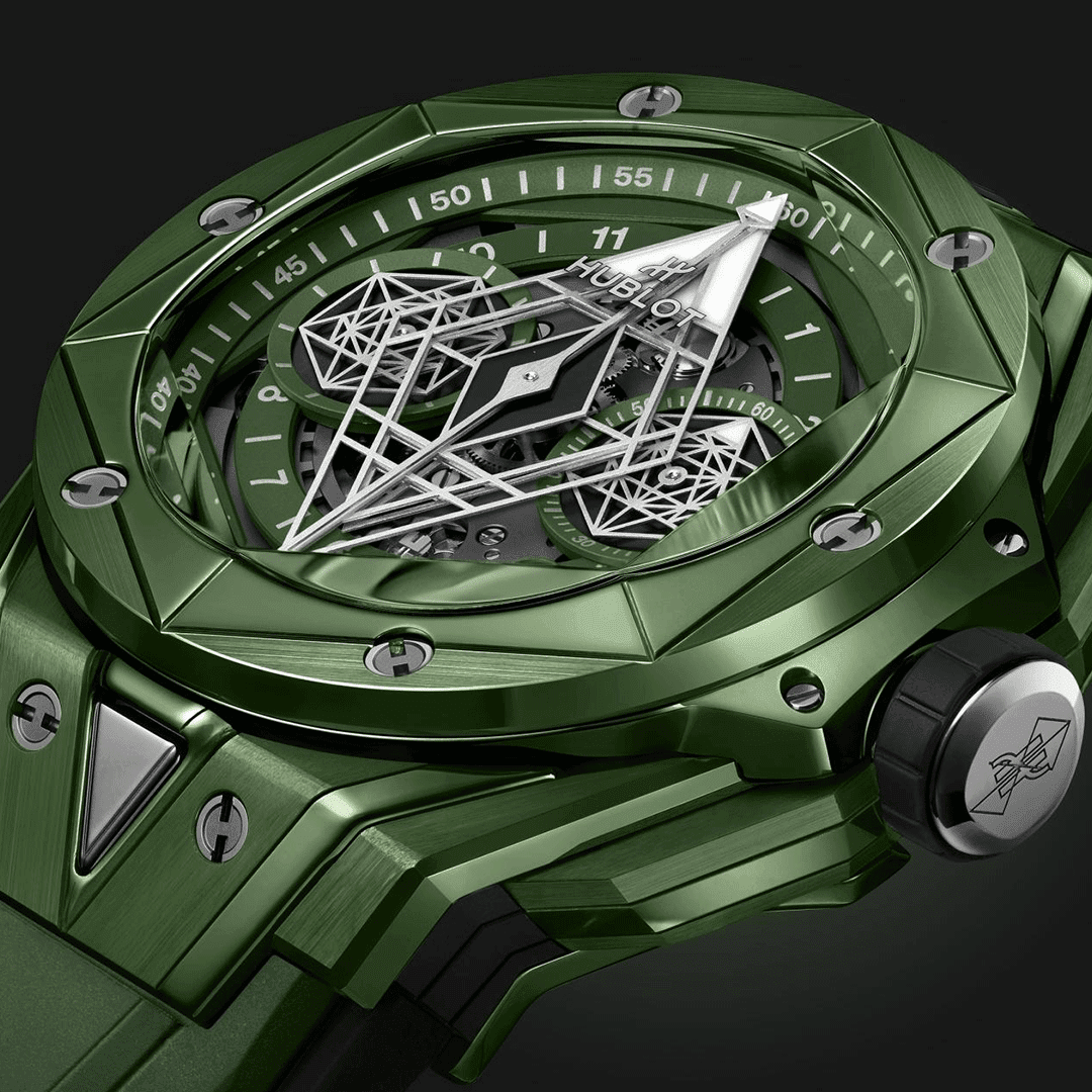 HUBLOT Big Bang Sang Bleu II Green Ceramic 418.GX.5207.RX.MXM22 Shop HUBLOT at Watches of Switzerland Perth, Sydney and Melbourne Airport.