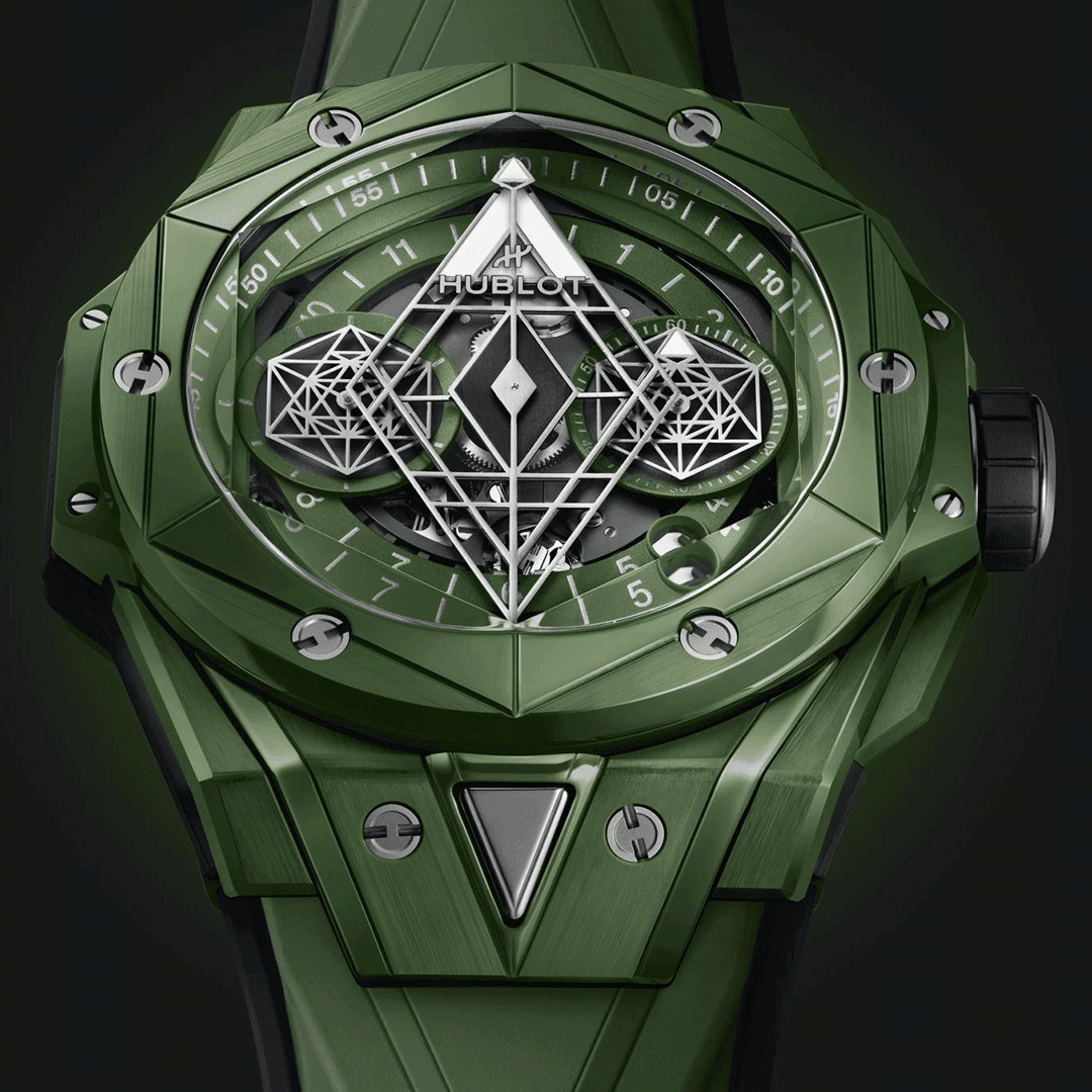 HUBLOT Big Bang Sang Bleu II Green Ceramic 418.GX.5207.RX.MXM22 Shop HUBLOT at Watches of Switzerland Perth, Sydney and Melbourne Airport.