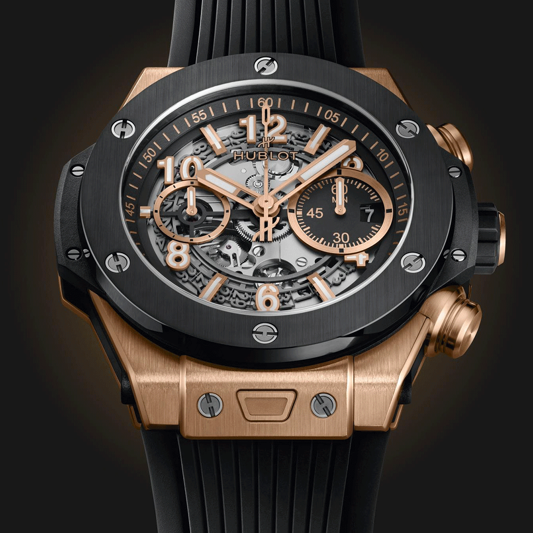 HUBLOT Big Bang Unico King Gold Ceramic 421.OM.1180.RX Shop HUBLOT at Watches of Switzerland Perth, Sydney and Melbourne Airport.