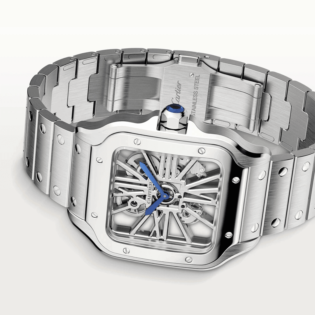 Cartier Santos Watch WHSA0015 Shop Cartier at Watches of Switzerland Canberra, Melbourne, Melbourne International Airport, Perth, Sydney, Sydney Barangaroo and Online.