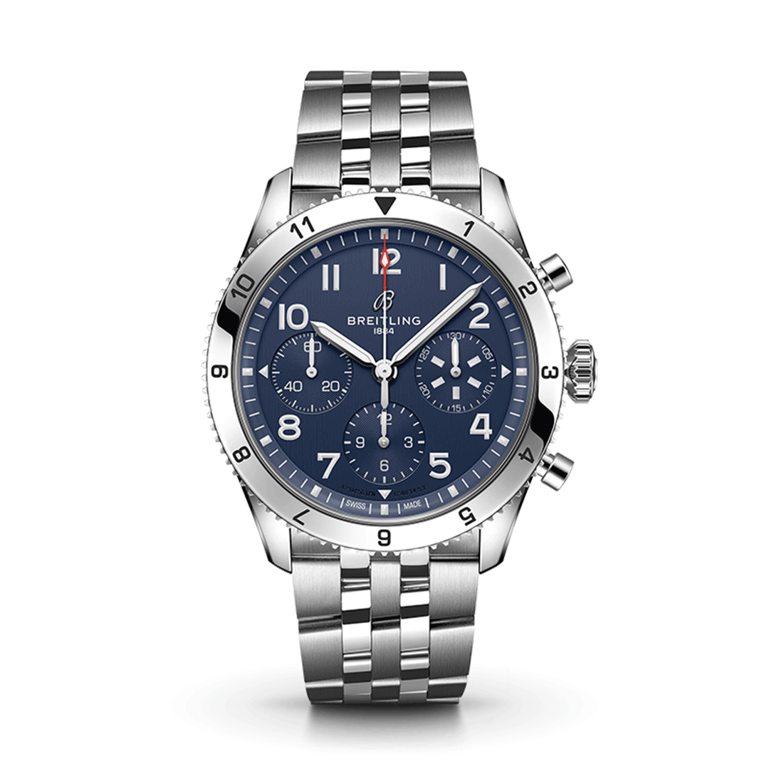 Breitling Classic AVI Chronograph 42 Tribute To Vought F4U Corsair A233801A1C1A1 Shop Breitling at Watches of Switzerland Perth, Canberra, Sydney, Sydney Barangaroo, Melbourne, Melbourne Airport and Online.