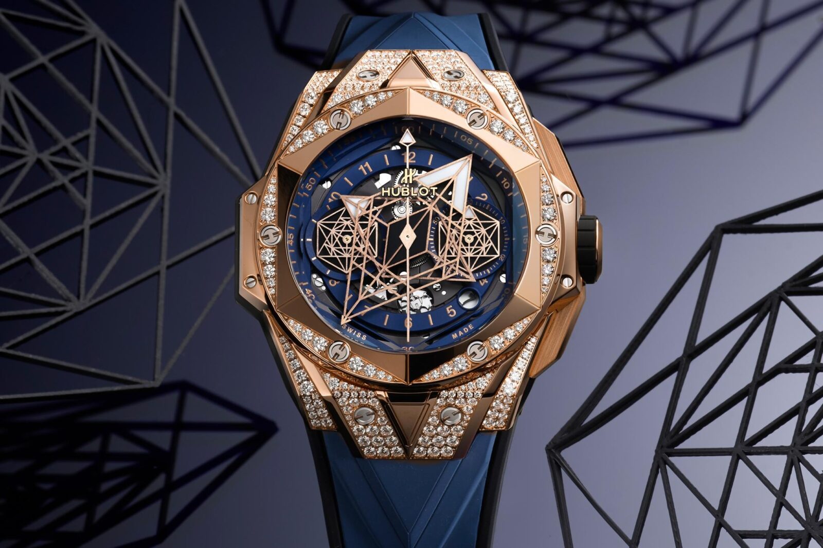 Big Bang Sang Bleu II King Gold Blue Pave Watches of Switzerland