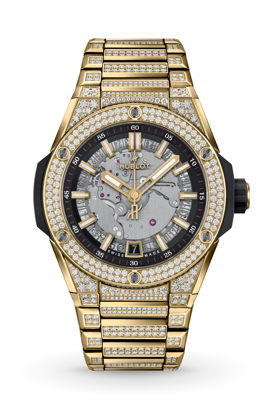 Big Bang Integrated Time Only Yellow Gold Pavé