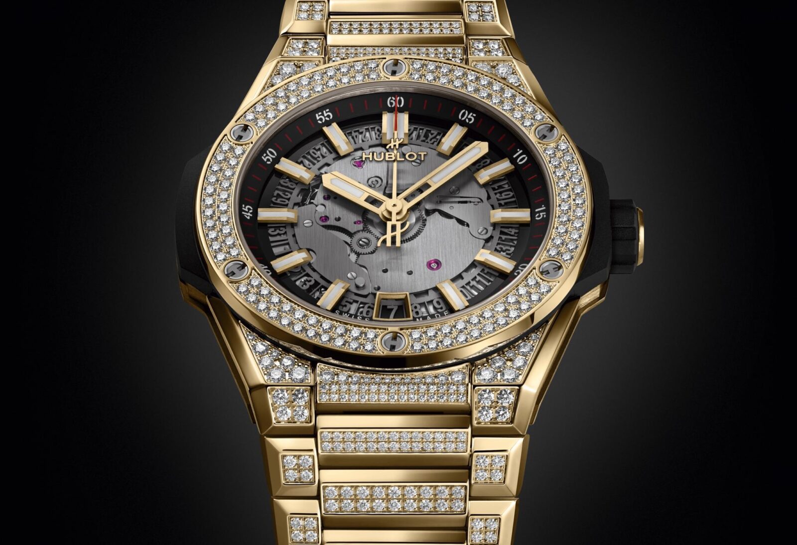 Hublot BIG BANG INTEGRATED TIME ONLY YELLOW GOLD PAVÉ 456.VX.0130.VX.3704